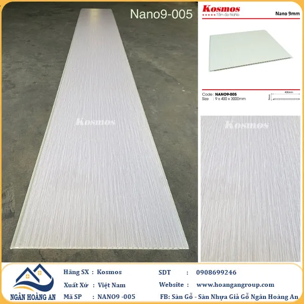  Tấm Nhựa Nano Ốp Tường Ốp Trần Giả Gỗ Kosmos 9mm